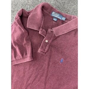 VTG Polo Ralph Lauren Mens XXL Burgundy Cotton Polo Shirt Short Sleeve Classic